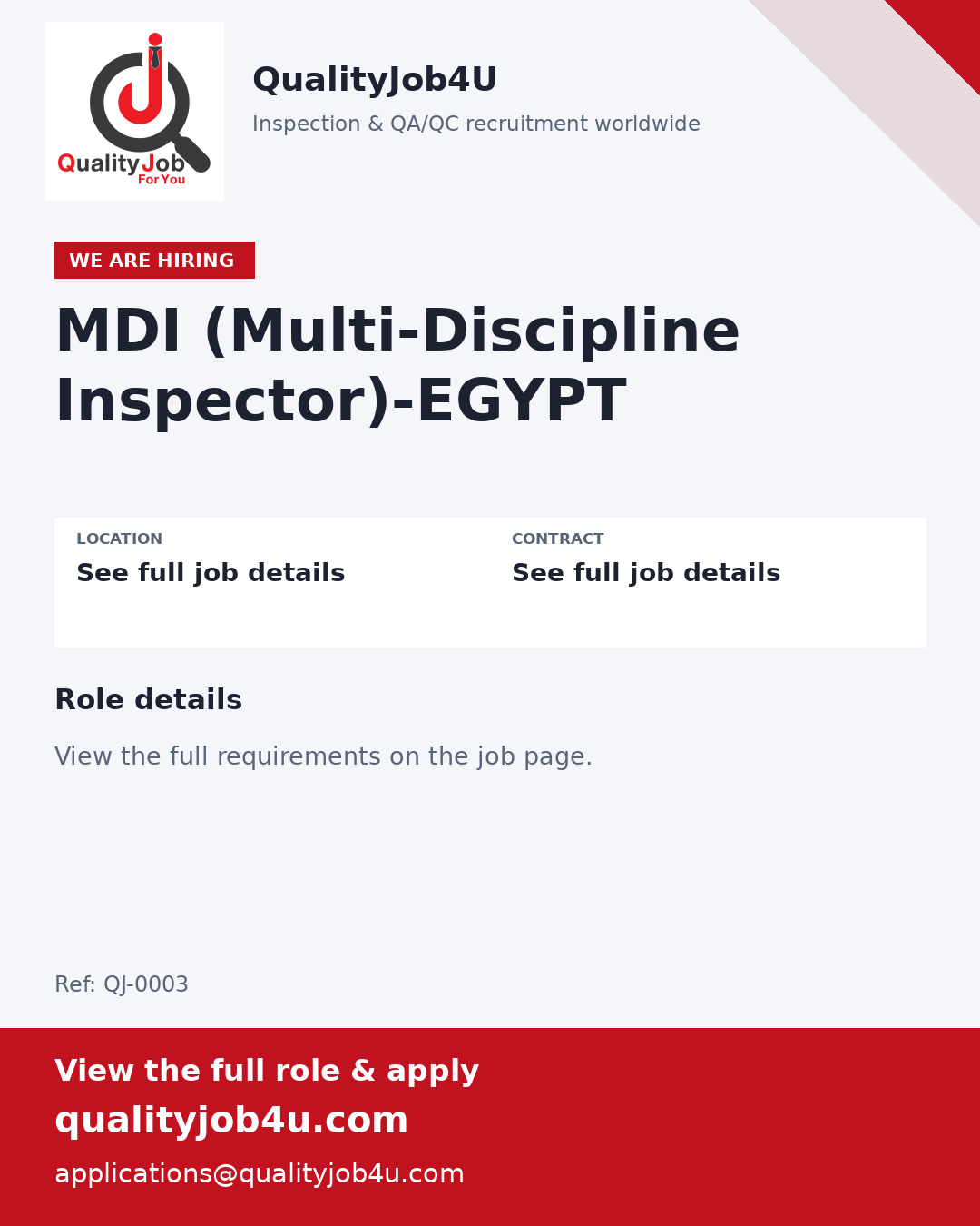 Share image for MDI (Multi-Discipline Inspector)-EGYPT
