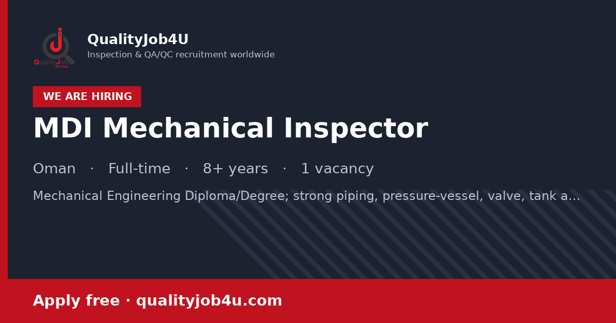MDI Mechanical Inspector کے لیے شیئر کی تصویر